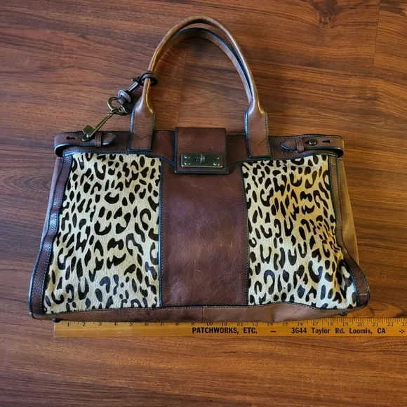 Brown Leopard print shoulder bag